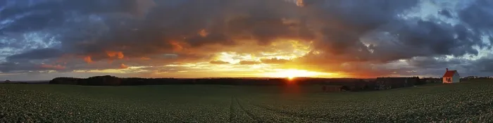 Framed Print : Panorama Print: Sunset in the Ried Framed Print : Panorama Print: Sunset in the Ried