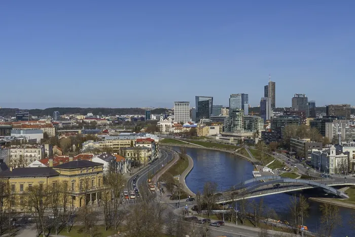 Framed Print : Panoramic View of Vilnius City with River, Print Framed Print : Panoramic View of Vilnius City with River, Print