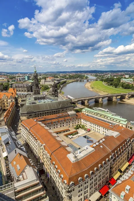 Framed Print : Panoramic View of Dresden and the River Elbe Print Framed Print : Panoramic View of Dresden and the River Elbe Print