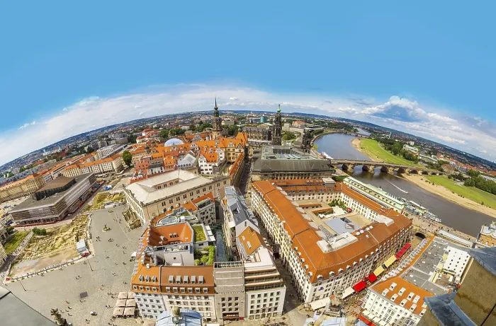 Framed Print : Panoramic View of Dresden and the River Elbe Print Framed Print : Panoramic View of Dresden and the River Elbe Print