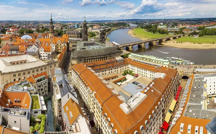Framed Print : Panoramic View of Dresden and the River Elbe Print Framed Print : Panoramic View of Dresden and the River Elbe Print