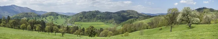 Framed Print : Hocheck Panoramic Spring Print, Lower Austria Framed Print : Hocheck Panoramic Spring Print, Lower Austria