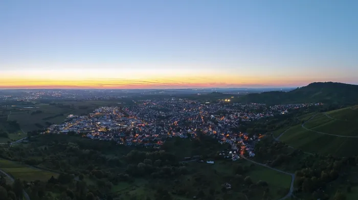 Framed Print : Panoramic View of Korb im Remstal at Sunset Print Framed Print : Panoramic View of Korb im Remstal at Sunset Print