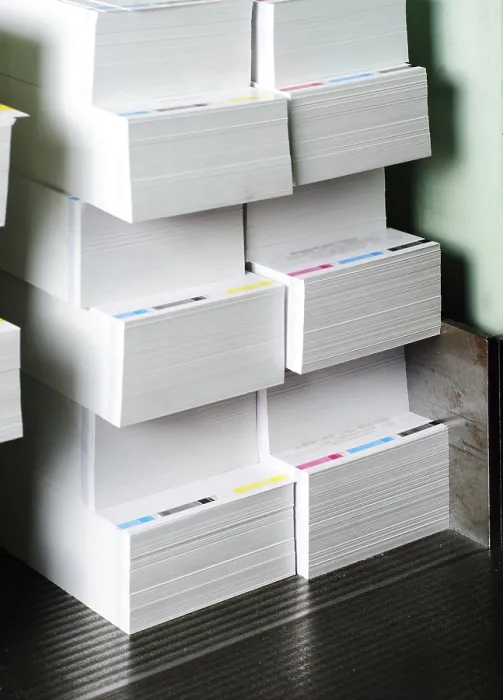 Framed Print : Print Industry Paper Stack Prepared for Side Trimming Framed Print : Print Industry Paper Stack Prepared for Side Trimming