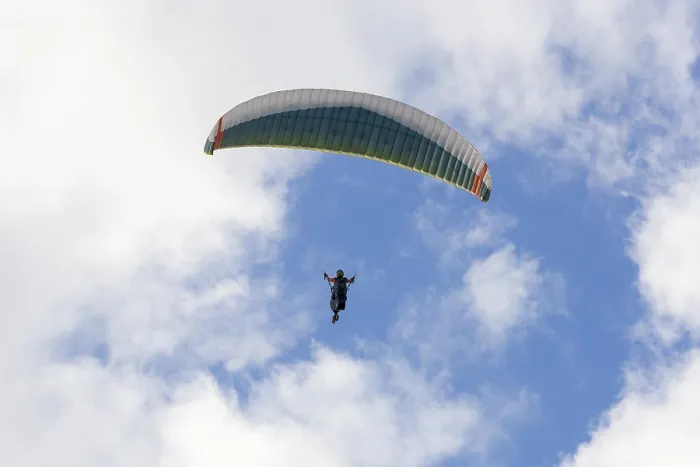 Framed Print : Paraglider in Flight, Baden-Wurttemberg Print Framed Print : Paraglider in Flight, Baden-Wurttemberg Print