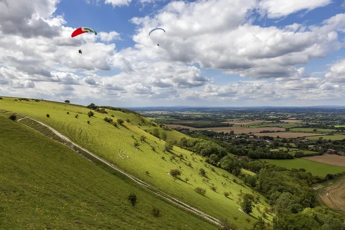Framed Print : Paragliding at Devil's Dyke Print Framed Print : Paragliding at Devil's Dyke Print