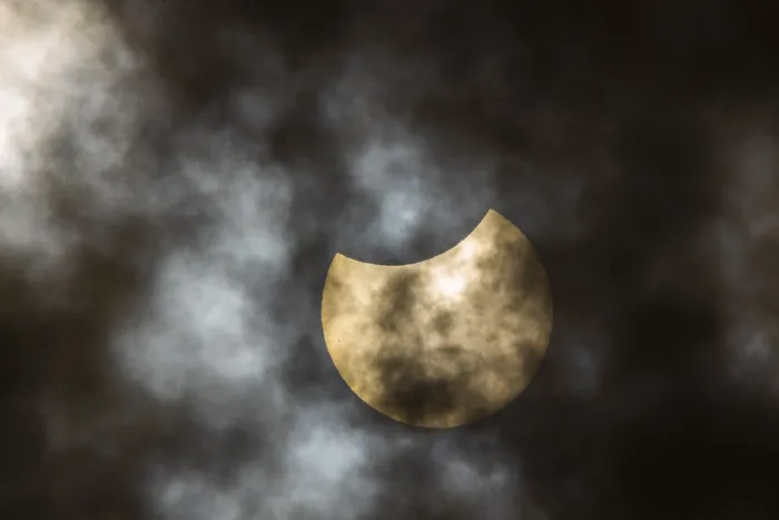 Framed Print : Partial Solar Eclipse 2022 Print, Lower Austria Framed Print : Partial Solar Eclipse 2022 Print, Lower Austria