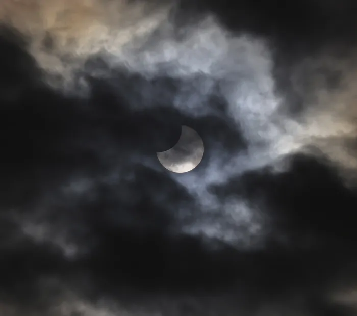 Framed Print : Partial Solar Eclipse Print, Burghausen, Germany Framed Print : Partial Solar Eclipse Print, Burghausen, Germany