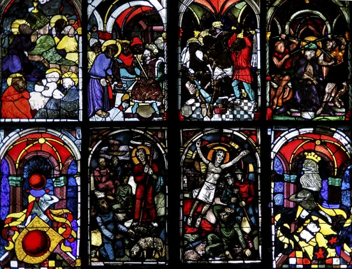 Framed Print : Print of Ulm Minster Passion Window by Hans Acker Workshop Framed Print : Print of Ulm Minster Passion Window by Hans Acker Workshop