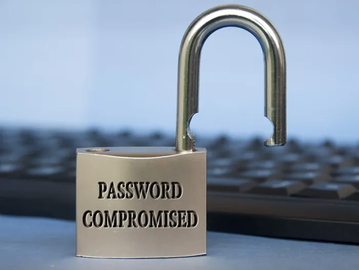 Framed Print : Password Compromised Print - Security Concept Framed Print : Password Compromised Print - Security Concept
