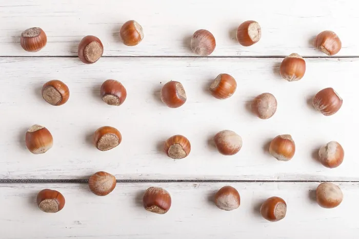 Framed Print : Hazelnut Print on Wooden Background Framed Print : Hazelnut Print on Wooden Background