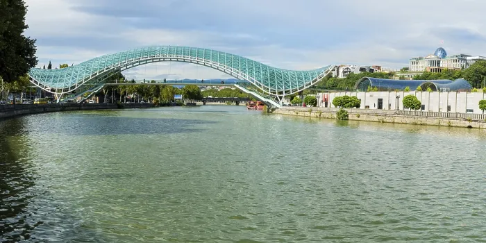 Framed Print : Peace Bridge Print, Tbilisi, Georgia