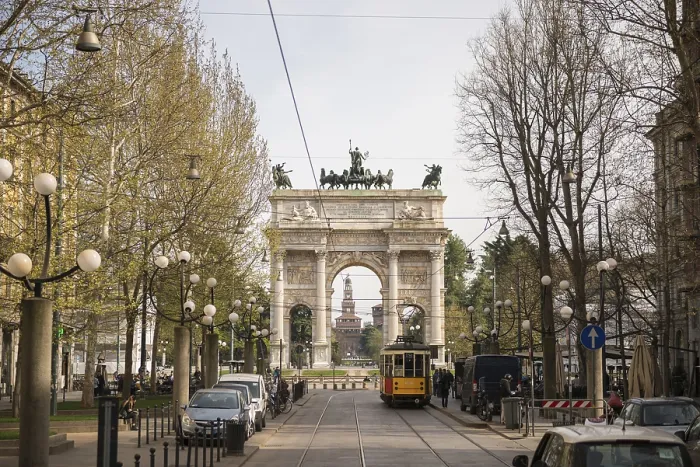 Framed Print : The Peace Gate, Arco della Pace and Sforza Castle Print, Milan Italy Framed Print : The Peace Gate, Arco della Pace and Sforza Castle Print, Milan Italy
