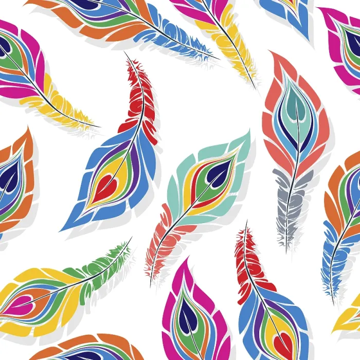 Framed Print : Peacock Seamless Vector Print in Colors Framed Print : Peacock Seamless Vector Print in Colors