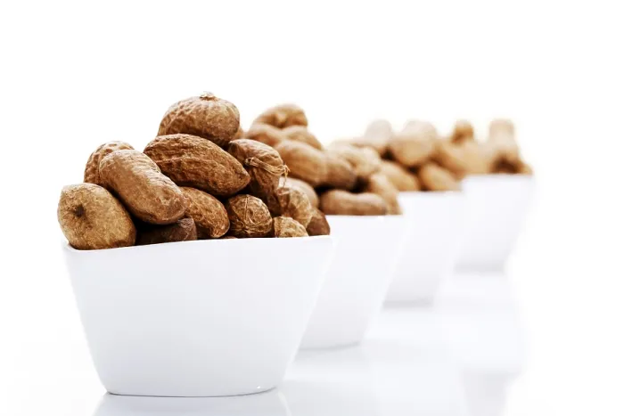 Framed Print : Peanuts in White Dishes Print Framed Print : Peanuts in White Dishes Print