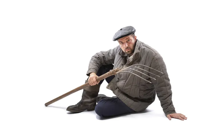 Framed Print : Peasant Man with Pitchfork Print Framed Print : Peasant Man with Pitchfork Print
