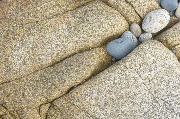 Framed Print : Pebbles and Stones Print, Cote de Granit Rose Beach