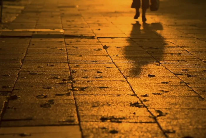 Framed Print : Pedestrian, Shadow in Twilight Berlin Print Framed Print : Pedestrian, Shadow in Twilight Berlin Print