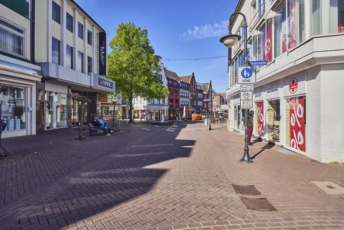 Framed Print : Pedestrian Zone Print, Kleve District, Germany Framed Print : Pedestrian Zone Print, Kleve District, Germany