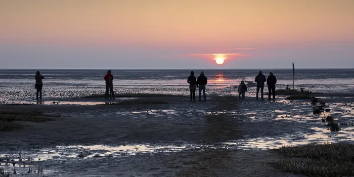 Framed Print : People looking at the sunset, mudflat Print, Lower Saxony, Germany Framed Print : People looking at the sunset, mudflat Print, Lower Saxony, Germany