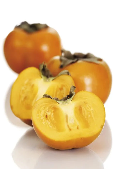 Framed Print : Persimmon Print, Whole and Halved Fruits Framed Print : Persimmon Print, Whole and Halved Fruits