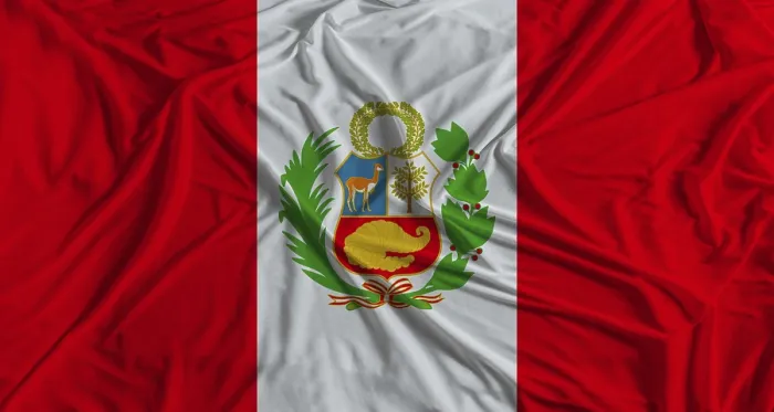 Framed Print : Peruvian Flag Print with Fabric Texture Background Framed Print : Peruvian Flag Print with Fabric Texture Background