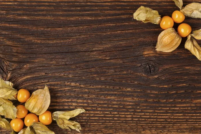 Framed Print : Ground Cherry Print on Wooden Table Framed Print : Ground Cherry Print on Wooden Table