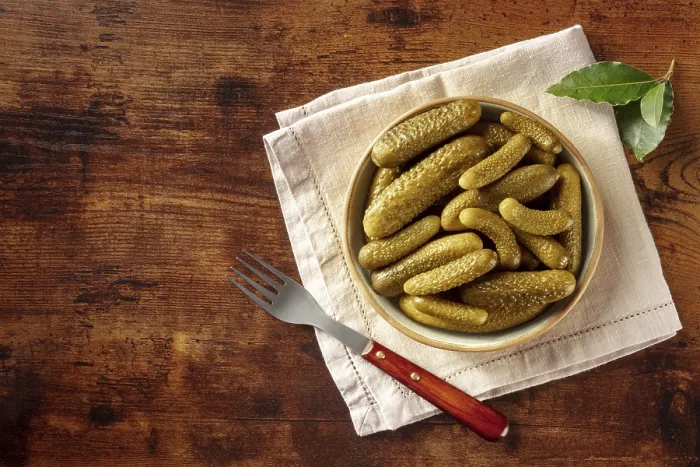 Framed Print : Print of Pickled Cucumbers with Bay Leaf Framed Print : Print of Pickled Cucumbers with Bay Leaf