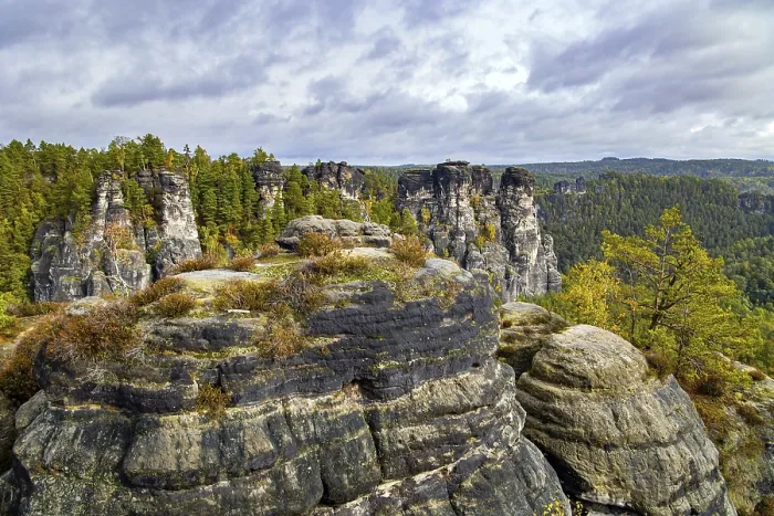 Framed Print : Print of Bastei Cliffs in Germany Framed Print : Print of Bastei Cliffs in Germany