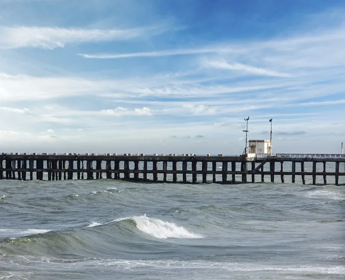 Framed Print : Pier in Ocean Print Framed Print : Pier in Ocean Print