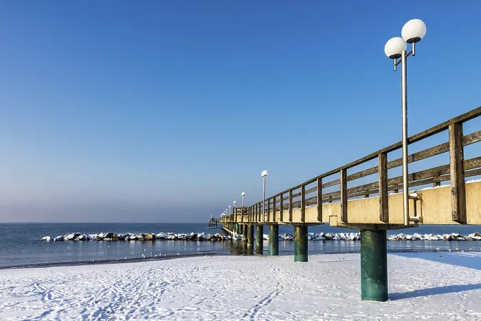 Framed Print : Pier in Wustrow Print - Winter Landscape