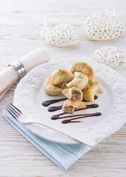 Framed Print : Polish Pierogi with Meat Print Framed Print : Polish Pierogi with Meat Print