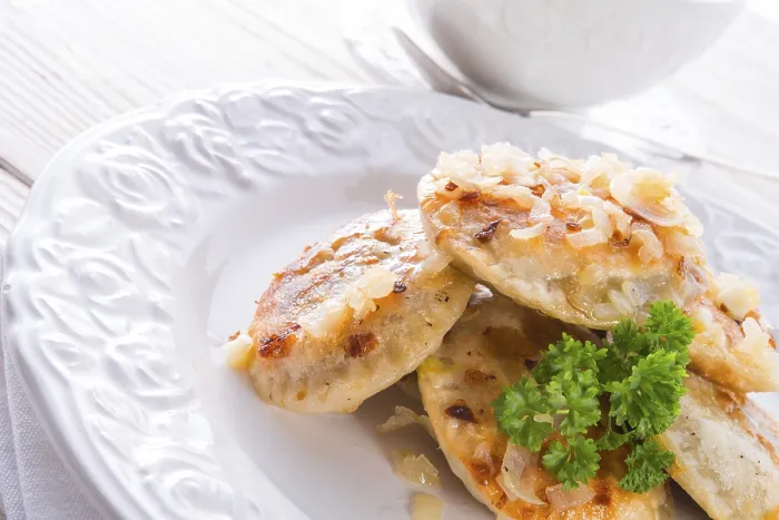 Framed Print : Polish Pierogi with Meat Print