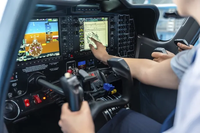 Framed Print : Modern Aircraft Cockpit Training Print Framed Print : Modern Aircraft Cockpit Training Print