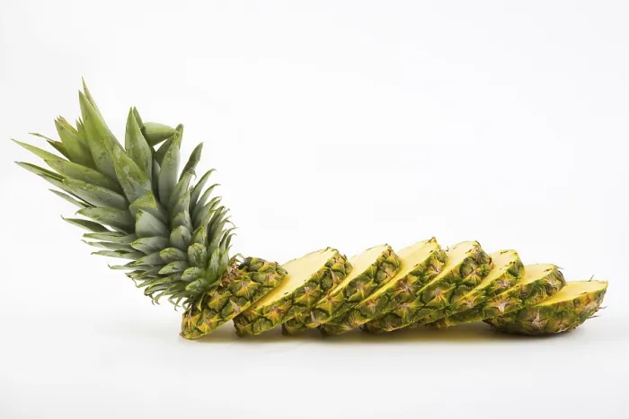 Framed Print : Pineapple with Slices Print on White Background Framed Print : Pineapple with Slices Print on White Background