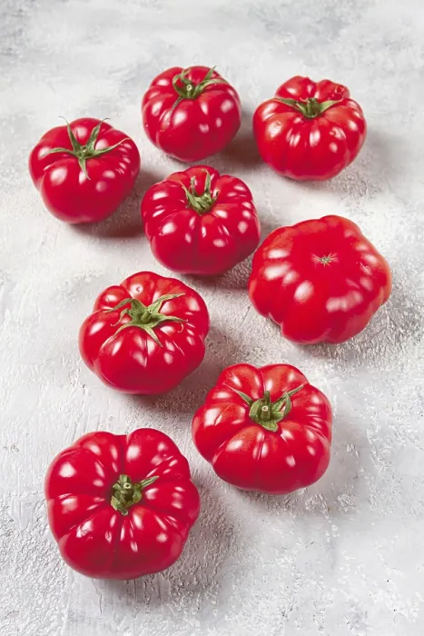 Framed Print : Pink Tomatoes Print - Close-Up Top View Framed Print : Pink Tomatoes Print - Close-Up Top View