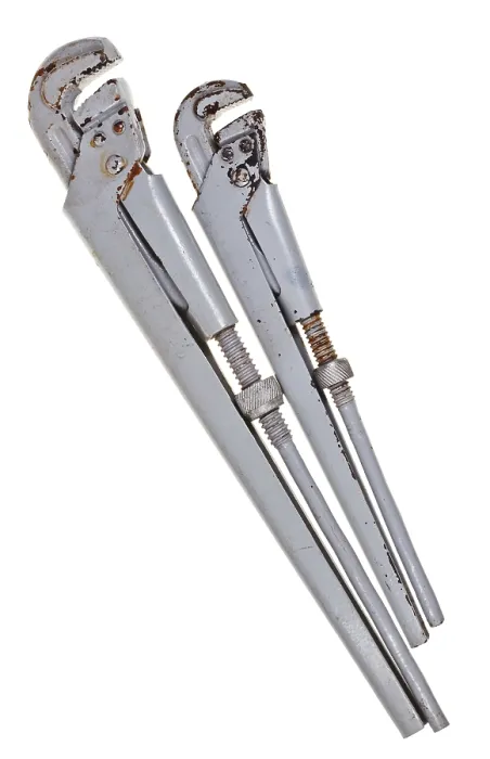 Framed Print : Two Pipe Wrenches Print Isolated on White Framed Print : Two Pipe Wrenches Print Isolated on White