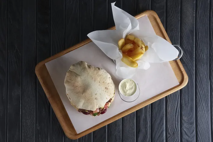 Framed Print : Pita Bread with Fried Stuffing Print