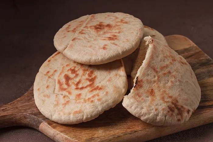 Framed Print : Pita Bread Print: Stack on the Table Framed Print : Pita Bread Print: Stack on the Table