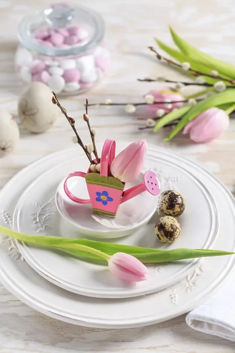 Framed Print : Easter Table Setting Print with Spring Flowers Framed Print : Easter Table Setting Print with Spring Flowers