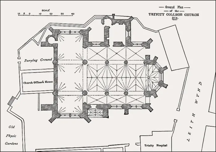 Framed Print : Plan of Trinity College Kirk Print, 1814 Framed Print : Plan of Trinity College Kirk Print, 1814