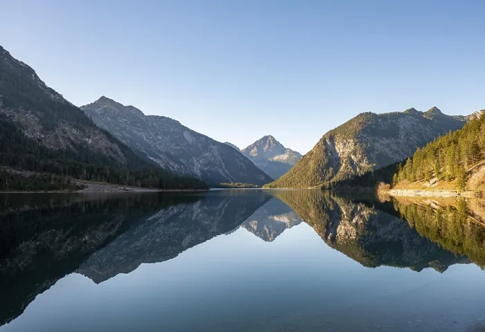 Framed Print : Plansee Evening Reflection Print, Ammergau Alps, Austria Framed Print : Plansee Evening Reflection Print, Ammergau Alps, Austria