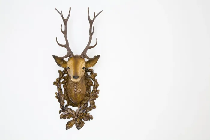 Framed Print : Plastic Deer Head Print, Frontal View Framed Print : Plastic Deer Head Print, Frontal View