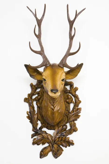 Framed Print : Frontal View Print of a Plastic Deer Head Framed Print : Frontal View Print of a Plastic Deer Head