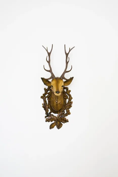 Framed Print : Frontal View Print of a Plastic Deer Head Framed Print : Frontal View Print of a Plastic Deer Head
