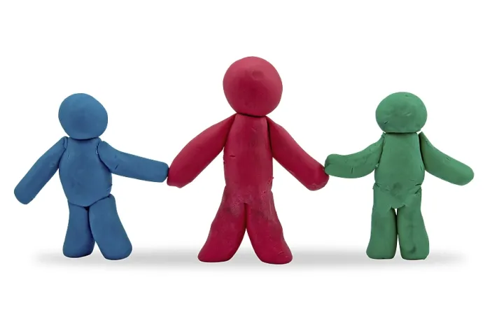 Framed Print : Three Plasticine Persons Print Framed Print : Three Plasticine Persons Print
