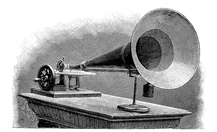 Framed Print : Playback Gramophone Print, circa 1890 Framed Print : Playback Gramophone Print, circa 1890
