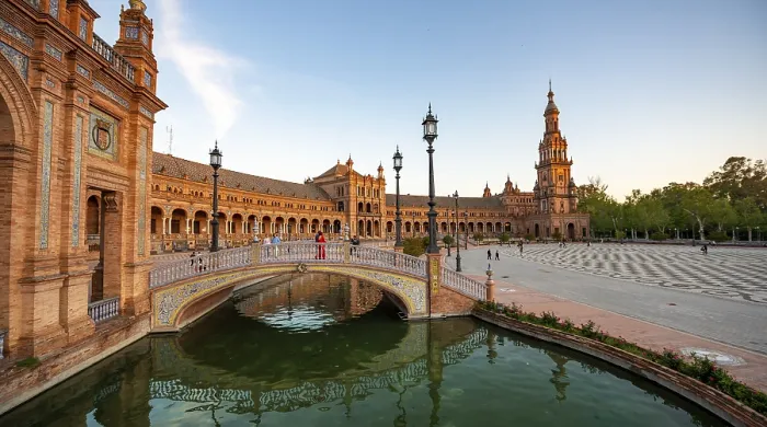 Framed Print : Plaza de Espana Evening Print, Sevilla, Spain Framed Print : Plaza de Espana Evening Print, Sevilla, Spain