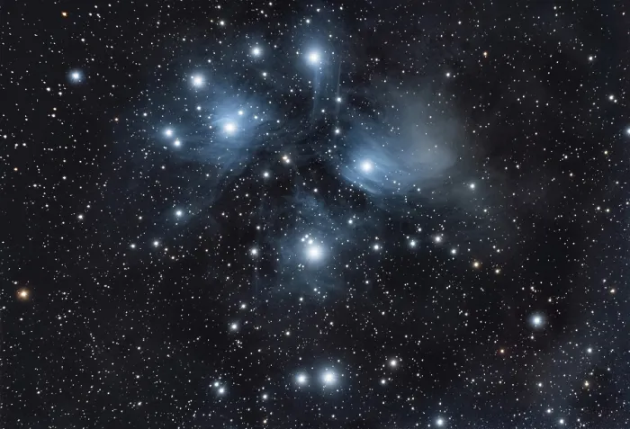Framed Print : Pleiades with Reflection Nebula, M45 Open Star Cluster Print Framed Print : Pleiades with Reflection Nebula, M45 Open Star Cluster Print