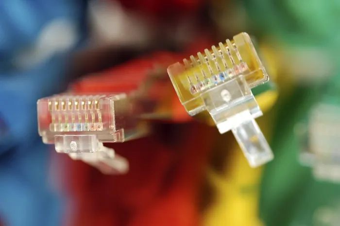 Framed Print : Coloured Network Cables Print